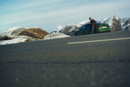 Audi RS5 parked in the alps