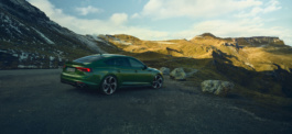Audi RS5 parked in the mountains